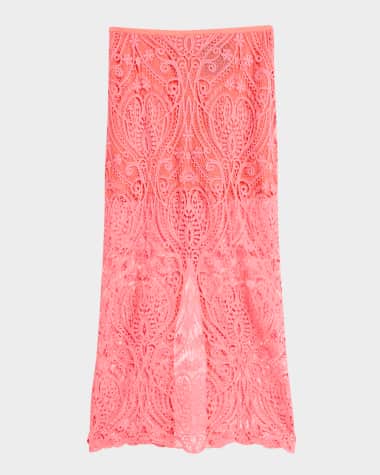 Le Superbe Rosey Lace Midi Skirt