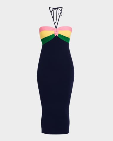 Le Superbe Catching Rays Stripe Bandeau Midi Dress