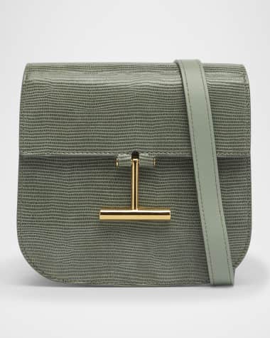 TOM FORD Tara Mini Crossbody Bag in Lizard-Embossed Leather and Suede