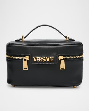 Versace Zip Lamb Leather Shoulder Bag
