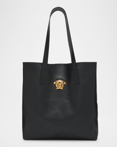 Versace La Medusa North-South Leather Tote Bag