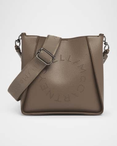 Stella McCartney Mini Studded Logo Crossbody Bag in Eco Grainy Vegan Leather
