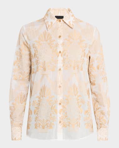 Le Superbe Sand Castle Long-Sleeve Boyfriend Shirt
