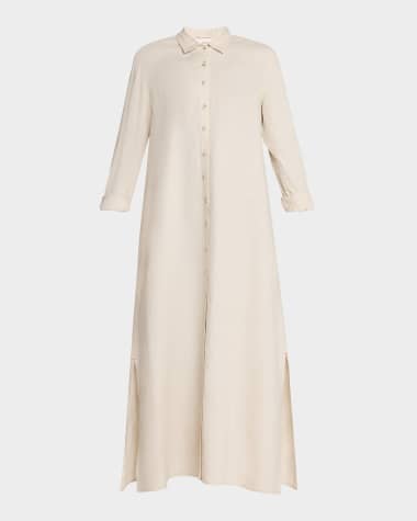Xirena Boden Linen Button-Front Maxi Dress