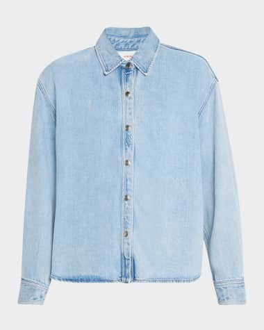 Xirena Gia Collared Chambray Button-Front Shirt