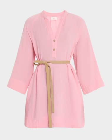Xirena Carlotta Belted Gauzy Mini Dress