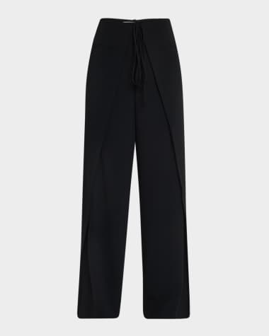 Jason Wu Collection Overlap Soft Crepe Straight-Leg Pants