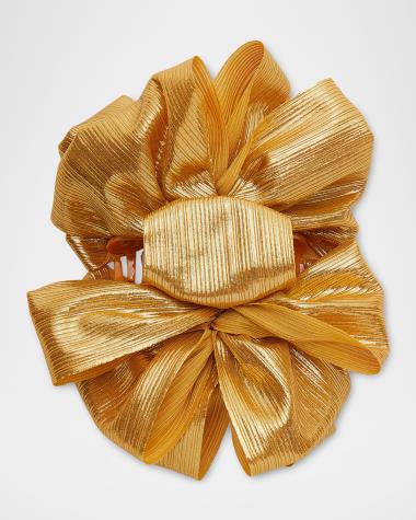 Chloe Black Bow Hair Clip with Gold Accent (A) Designer Hair Clips | Neiman Marcus main image 2