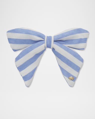 Lele Sadoughi Libby Linen Gauze Bow Barrette