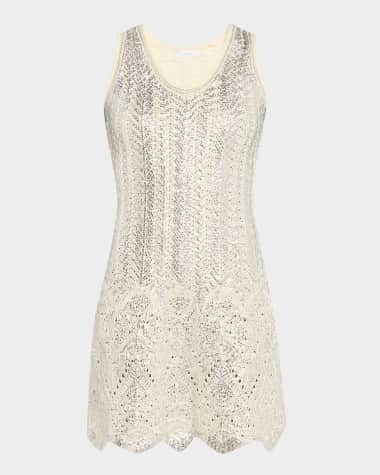 Rabanne Metallic Knit Sleeveless Mini Dress
