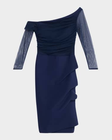 Chiara Boni La Petite Robe Riplania Ruched One-Shoulder Dress