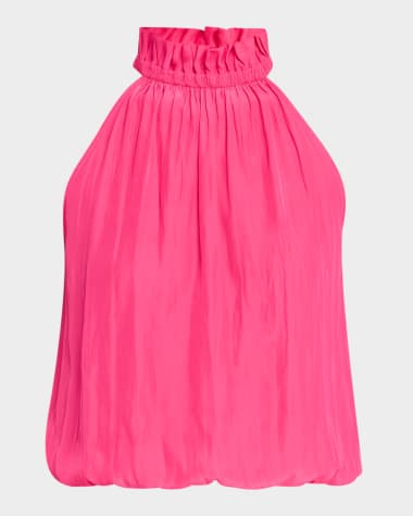 Ramy Brook Rowan Ruffled High-Neck Blouse