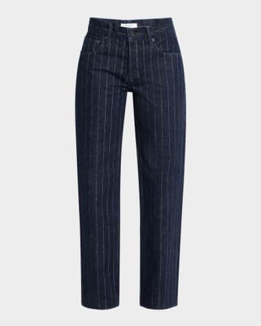 MOUSSY VINTAGE Syosset Pinstripe Straight Low-Rise Jeans