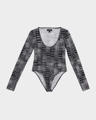 PURPLE Logo Long-Sleeve Lace Bodysuit
