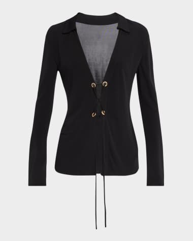 Cult Gaia Sage Lace-Up Top