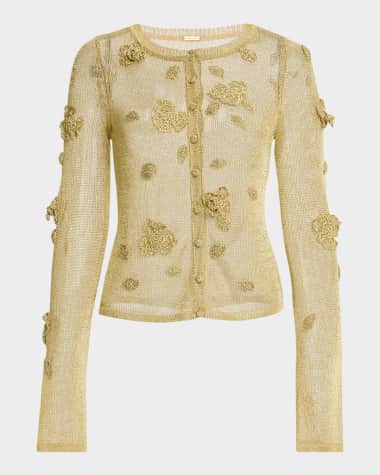 Cult Gaia Kash Metallic Knit Cardigan
