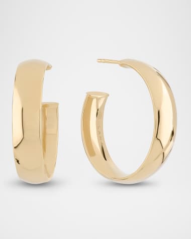 LANA 24mm Curved Hoop Earrings in 14K Yellow Gold