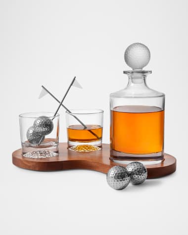 Asher Asher Golf Decanter & Double Old-Fashioned Set