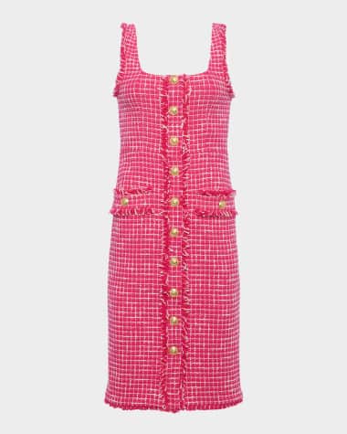 L'Agence Aya Sleeveless Tweed Dress