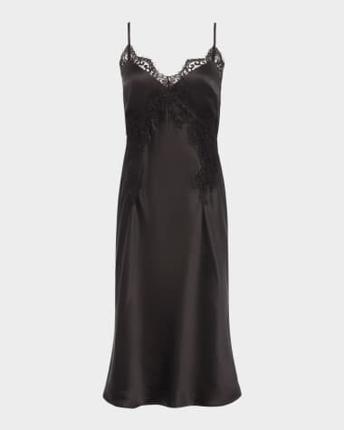 L'Agence Song Lace Slip Midi Dress
