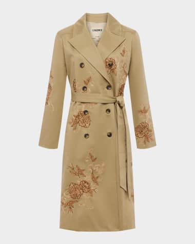 L'Agence Venus Embroidered Trench Coat