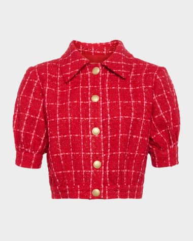 L'Agence Cove Cropped Short-Sleeve Jacket
