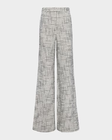 L'Agence Pilar Tweed Wide-Leg Pants