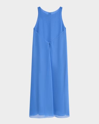Emporio Armani Sleeveless Techno Georgette Maxi Dress