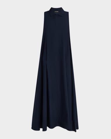 Emporio Armani Trapeze Cotton Poplin Maxi Shirtdress
