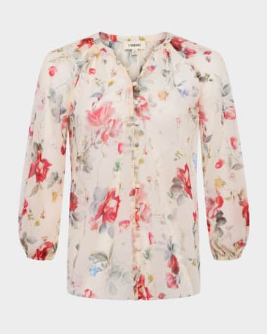 L'Agence Teagan Dolman-Sleeve Blouse