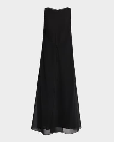 Emporio Armani Sleeveless Techno Georgette Maxi Dress