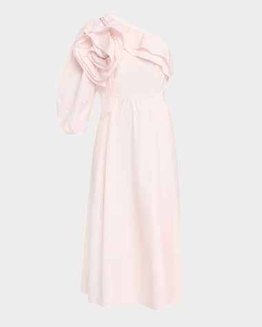 DOROTHEE SCHUMACHER Poplin Power Flower Applique Midi Dress