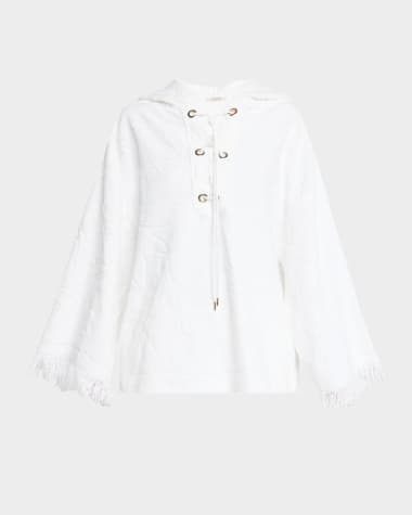 DOROTHEE SCHUMACHER Cozy Toweling Lace-Up Hoodie
