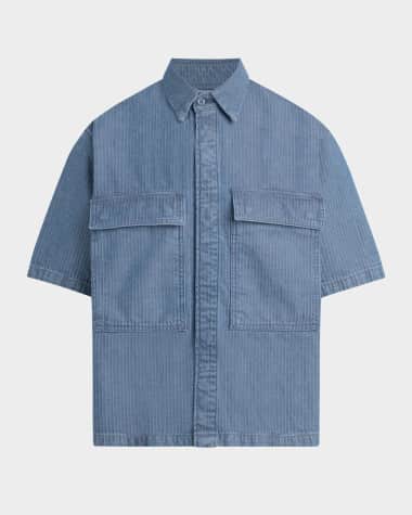 Hudson Men's Utility Stripe Cotton Shirt