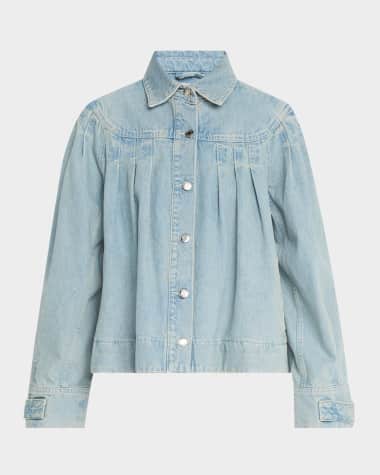Merlette Easton Pleated Cotton Denim Jacket