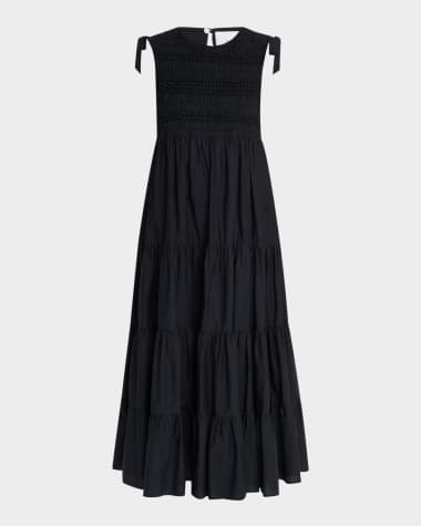 Merlette Mirella Sleeveless Smocked Cotton Midi Dress