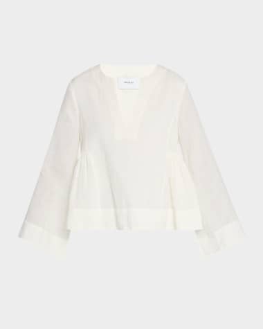 Merlette Mystica Ruched Linen Blouse