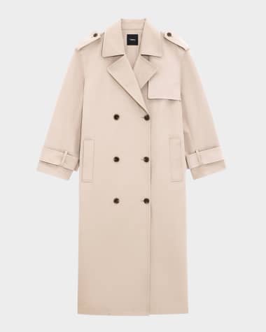 Theory Oversized Double-Breasted Trench Coat