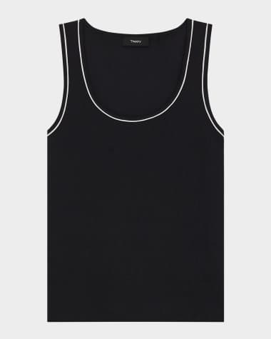 Theory Ribbed Scoop-Neck Tank Top