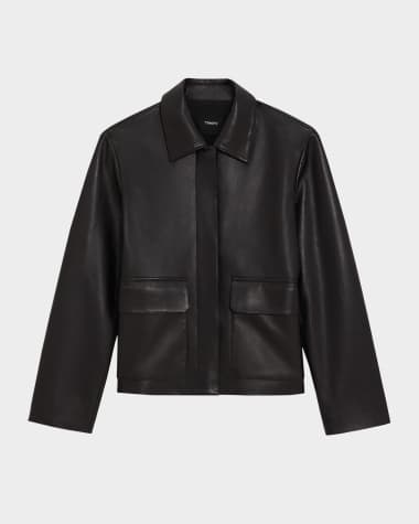 Theory Boxy Leather Jacket