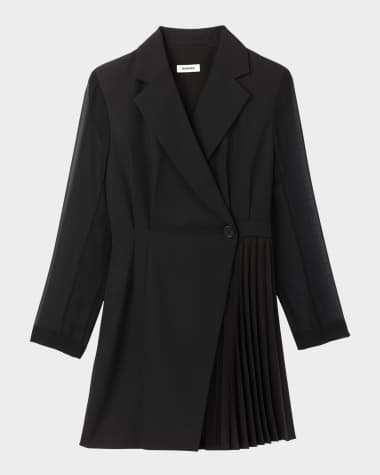 Sandro Lilela Asymmetrical Chiffon Wrap Dress