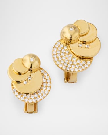Krisonia 18K Yellow Gold Eclisse Diamond Earrings