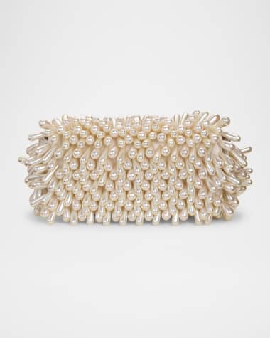 Cult Gaia Perla Pearly Beaded Shoulder Bag