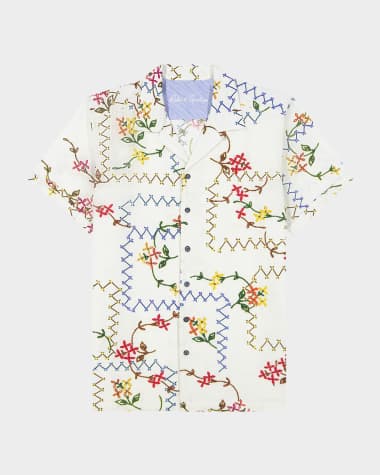 Robert Graham Men's Marettimo Floral Embroidered Camp Shirt
