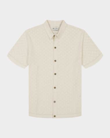 Robert Graham Men's Ames Cotton Jacquard Short-Sleeve Sweater