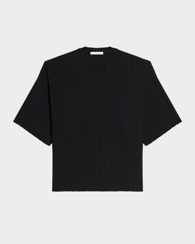 Helmut Lang Men's Pleated Crewneck T-Shirt