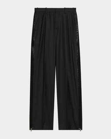 Helmut Lang Men's Zip Double-Pleated Trousers