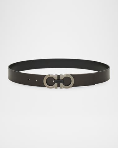 Ferragamo Men's Gancini Reversible Leather Belt