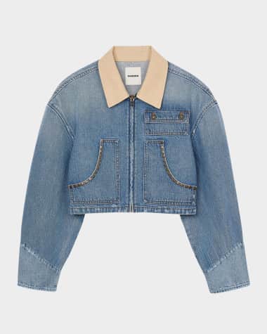 Sandro Kansas Studded Denim Jacket