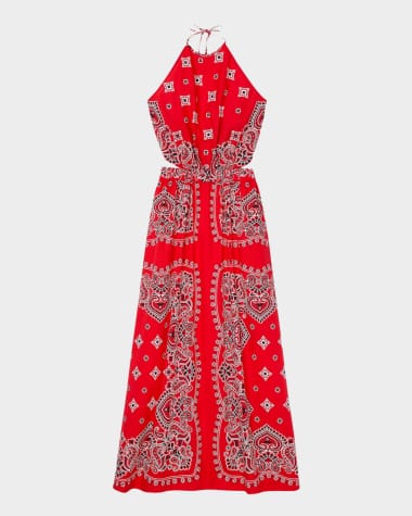 Sandro Ajaccio Cutout Maxi Dress